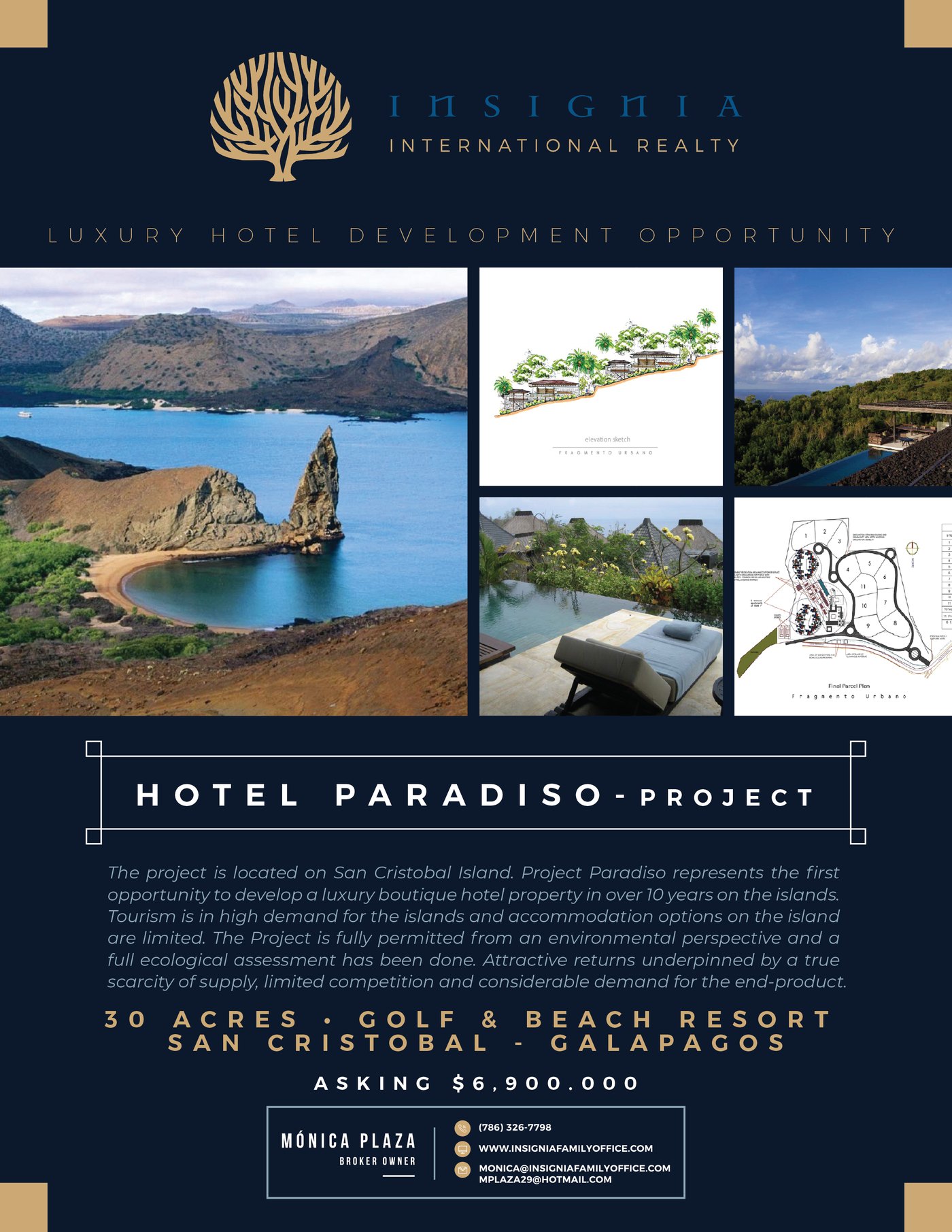 Insignia International Realty listing sheet for Hotel Paradiso