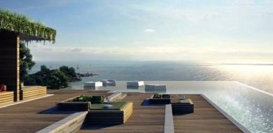 Infinity pool overlooking the Pacific at the Galápagos hotel concept