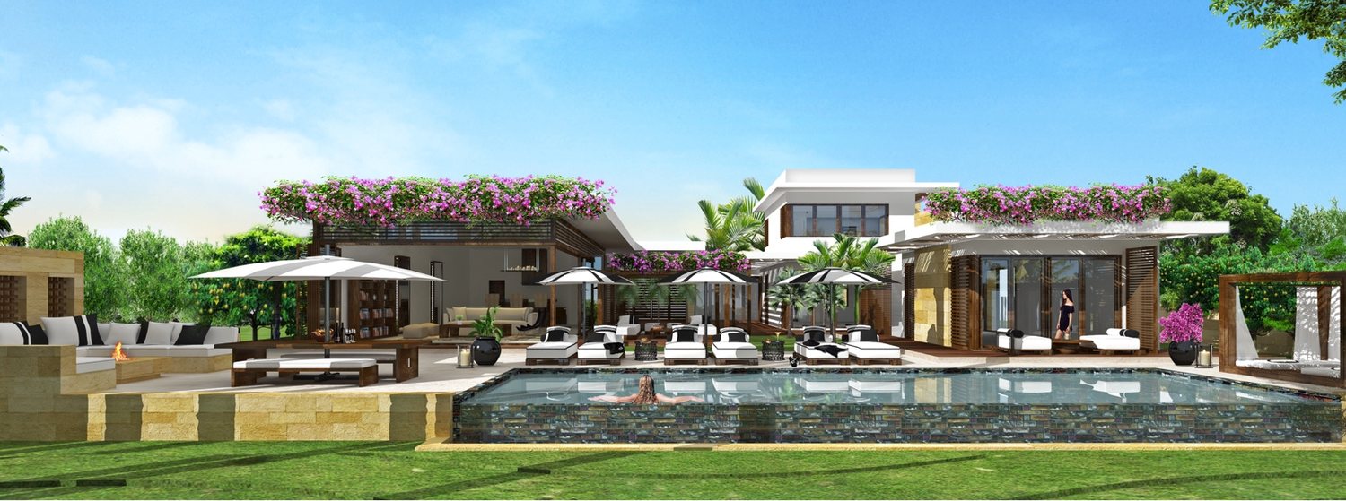 Beach club and pool deck at the Cartagena resort