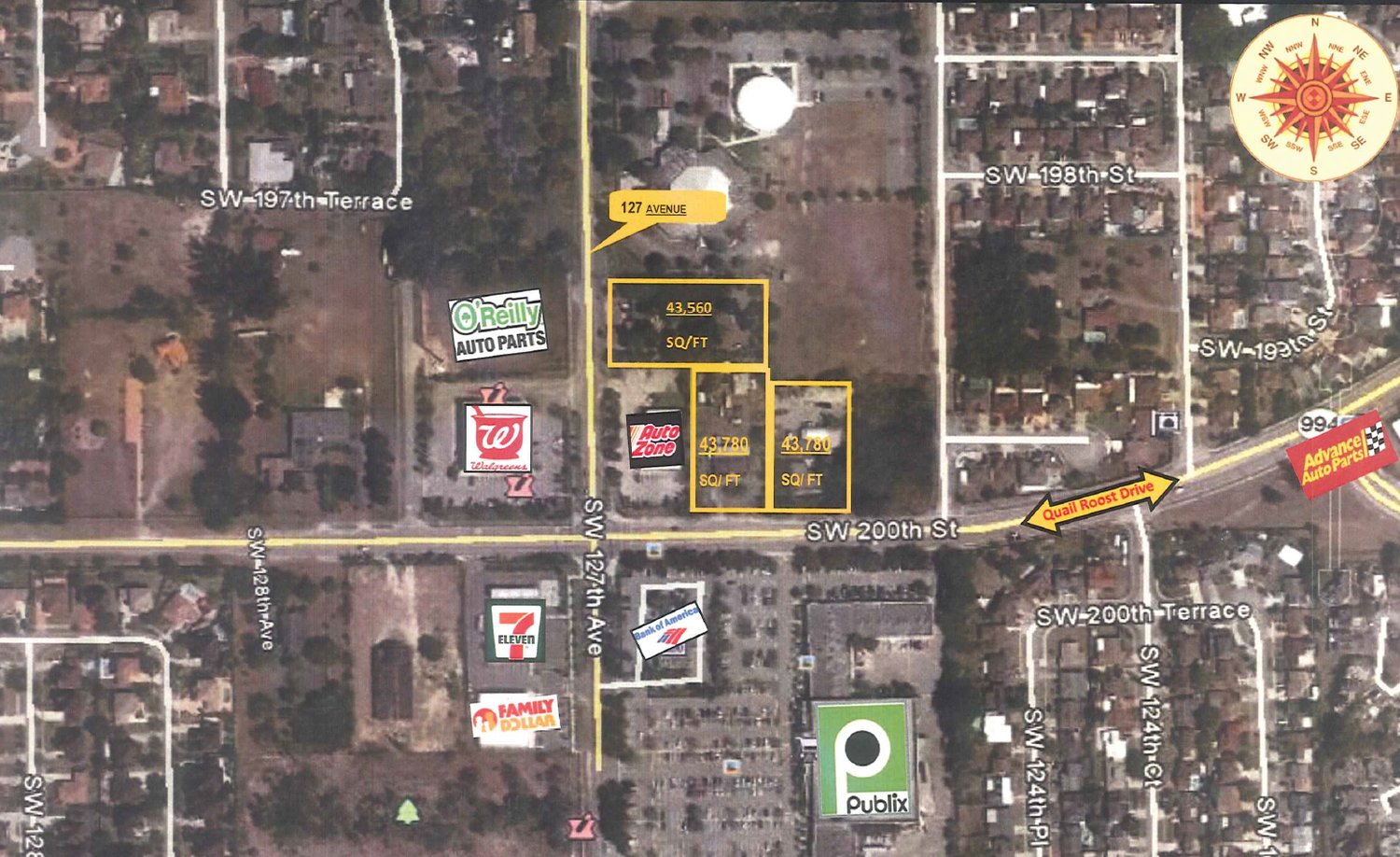 Aerial parcel map of the Quail Roost site in Miami-Dade County
